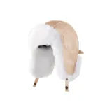 Светлый кофейный цвет, шапка-ушанка