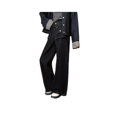 FAWENXIANGZI Темно-синий женский джинсы