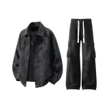 Чёрный топ + чёрные рабочие джинсы