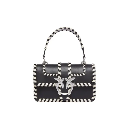 PINKO Love Bag Сумка из коровьей кожи Мини Женская Черная Белая