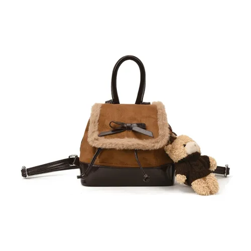 Yi Brigade ПУ (полиуретан) с замшей рюкзак стандартный женский коричневый