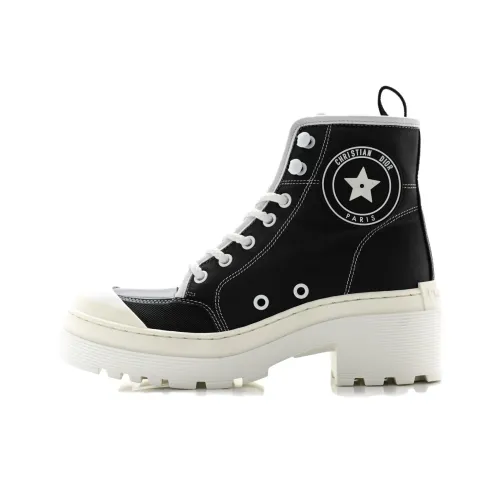 DIOR D Длина шагового шва (передняя задняя посадка) Ботильоны 4CM Женские Черный