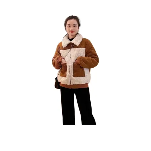 BONAS Коричневый [Одиночная упаковка хлопковый пуховик] Женские пуховики (пуховики)