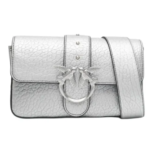 PINKO Love Birds series Телячья кожа Сумки через плечо Женское серебро