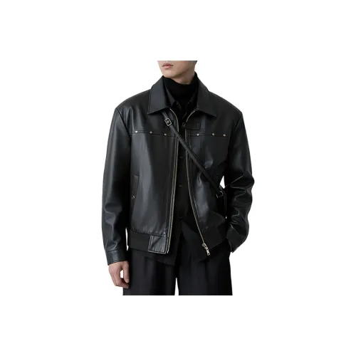 GANGZAI Кожа Куртка Пальто Унисекс