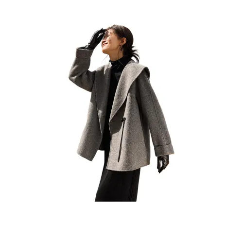 Mo Han Yi Mei Серое Женское Пальто