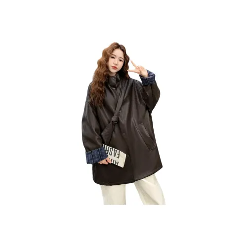 JOEM Кофе Женские Кожаные Куртки