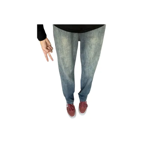 CARE NOTE Medium Blue Unisex Jeans CARE NOTE Средне-синие унисекс джинсы