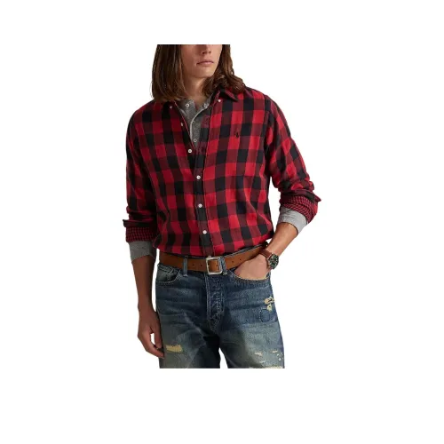 Polo Ralph Lauren Red Black Мужские Рубашки