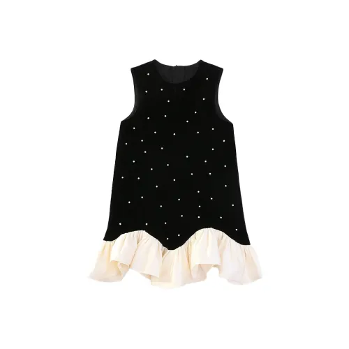 Sweet seedling Черная Юбка Белый Подкладочная ткань Layer Kids Комплекты с Юбкой