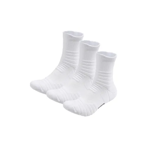 Warrior 3 Белый [Спорт Odour Resistant] Унисекс MID Носки до икры