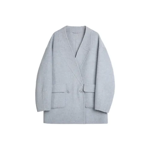 ELLE Серый Синий Женский Пальто