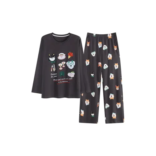 MADALLO Темно-серый женский пижамный комплект