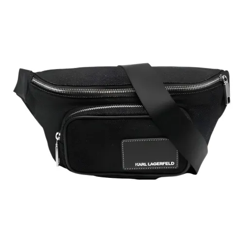 Сумка Karl Lagerfeld из холста с кожей сумка через плечо сумка на плечо сумка-банка большая мужская черная