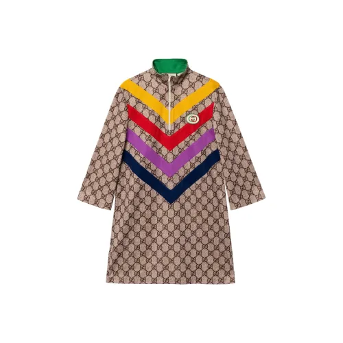 GUCCI Длинное платье с длинными рукавами женское бежевый