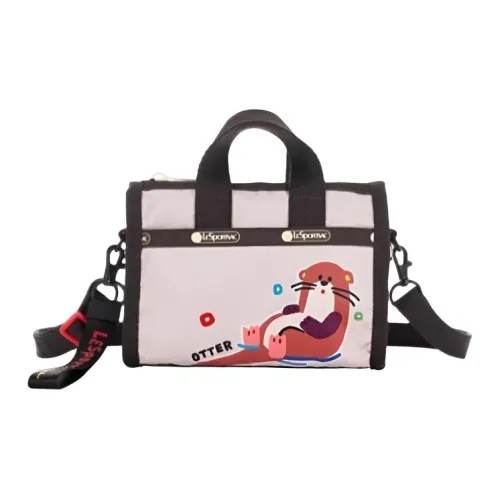 LeSportsac Ткань Сумка Сумка через плечо Средняя Женская Розовая Свинья Милый Утконос