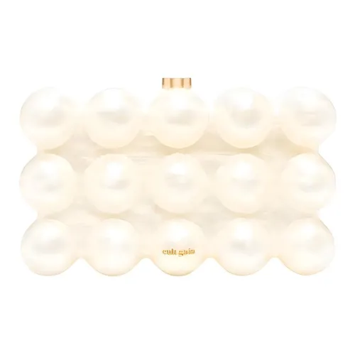 CULT GAIA Клатч с искусственным жемчугом и акриловым инкрустацией женский белый