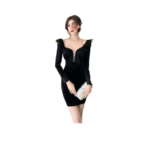 XIANSINIAO Длинное платье с длинными рукавами женское