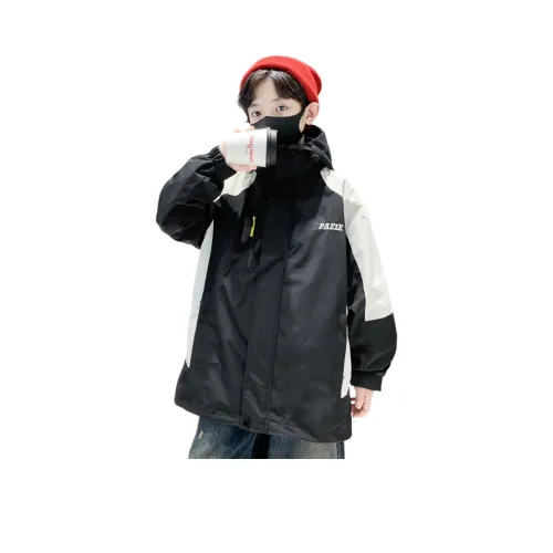 Aisina Черное пальто с флисовой подкладкой унисекс ветровка