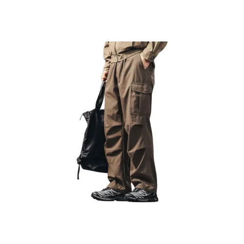 GELANLU Весенние Осенние Карго Брюки Прямой крой Свободный крой Унисекс