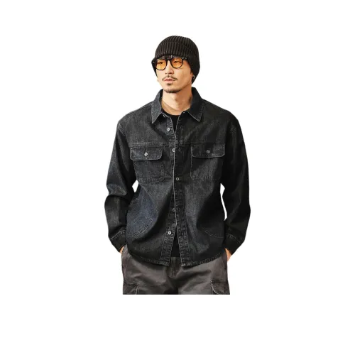 JIELEINUO Blue Men's Shirts JIELEINUO Синий Мужские Рубашки