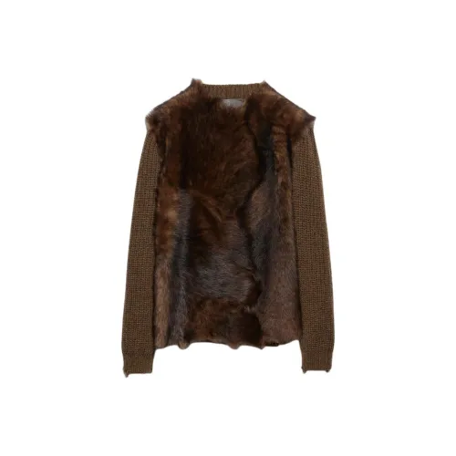 PRADA Фундуковый Kernel Цвет Мужская Меховая Одежда