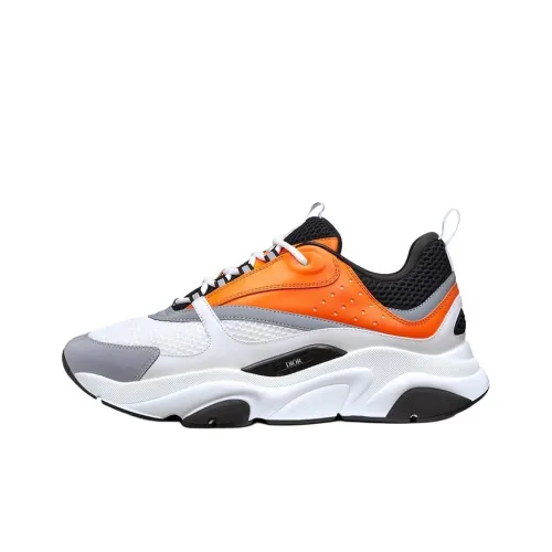 DIOR B22 Низкий Топ Повседневная Обувь Унисекс Белый Оранжевый Черный