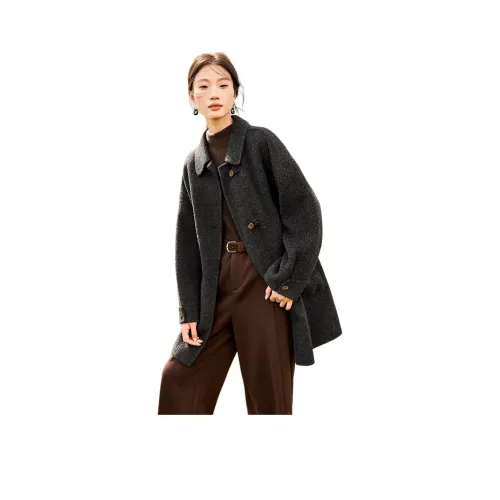 MOHANYIMEI Черное Серое Женское Пальто