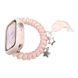 Дельфин Розовый - Однобортный ремешок с петлей + Защитный чехол