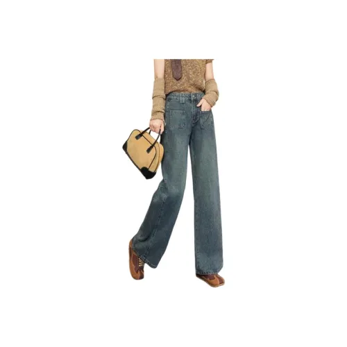 FAWENXIANGZI Blue Women's Jeans FAWENXIANGZI Синий Женские Джинсы