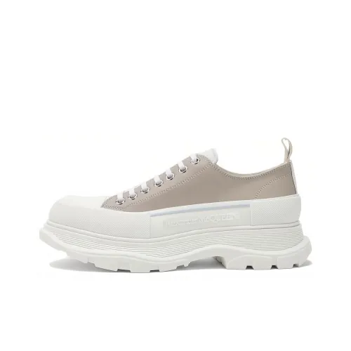Alexander McQueen Tread Slick Low Топ Обувь на платформе Женская Белая Коричневая