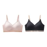 Чёрный + Светло-розовый Кожа