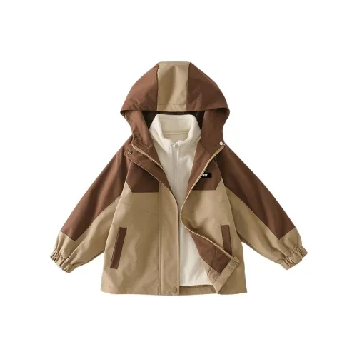 Brilliant Хлопковый пуховик Осенний и Зимний Кофейный Детский