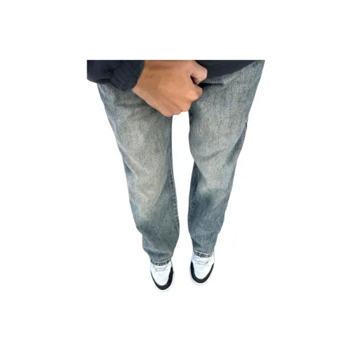 CARE NOTE Medium Blue Unisex Jeans CARE NOTE Средне-синие унисекс джинсы