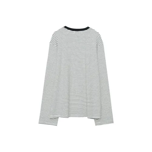 WEIYOU Топ с оборванным рукавом полосатый женский