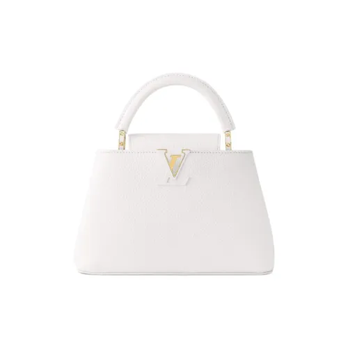 LOUIS VUITTON Capucines Taurillon Коровья кожа Одно плечо Сумка Женская Снег