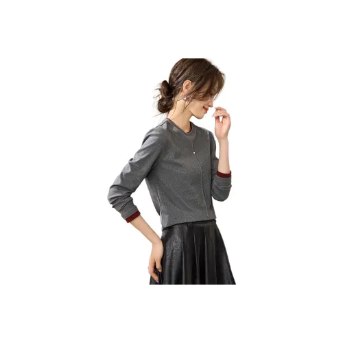 MOHANYIMEI Серый и Красный Женский Трикотаж