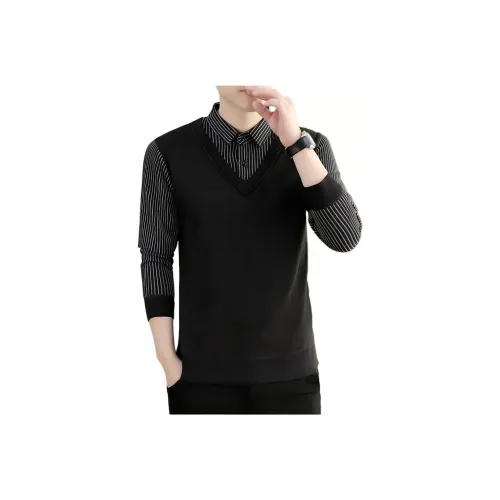 THINGYLAB Черный флис с подкладкой Мужские свитеры