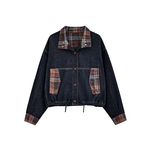 IWZI Темно-синий женский джинсовые куртки