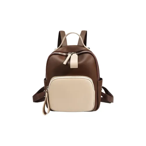 NIUMJ Коровья кожа Маленький рюкзак Стандартный Женский Кофейный Белый Абрикос Кофейный Черный Бежевый Кофейный