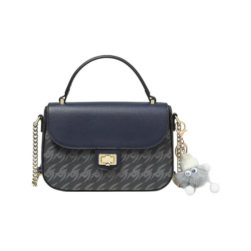 Teenmix ПВХ Сумка через плечо Сумка среднего размера Женская Темно-синяя