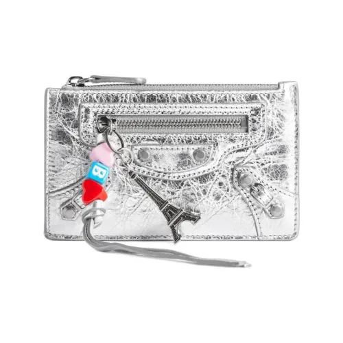 Balenciaga Le City Овечья кожа Держатель для карт Стандартный Women's Silver