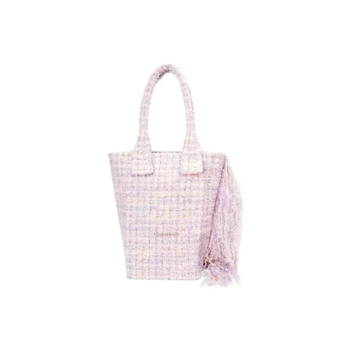 VENVENNET Шерсть Ведрообразный Большой Тоут Плетеная сумка Трикотажная ткань Сумка на плечо Женские Розовый