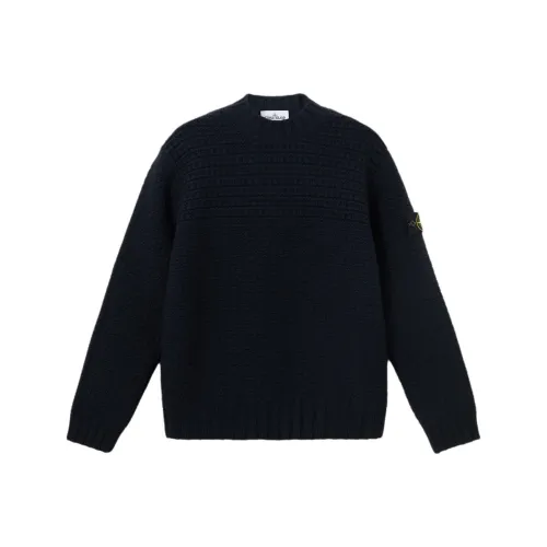 STONE ISLAND Средний воротник JUMPER с широкими ребристыми отделками свитер мужской