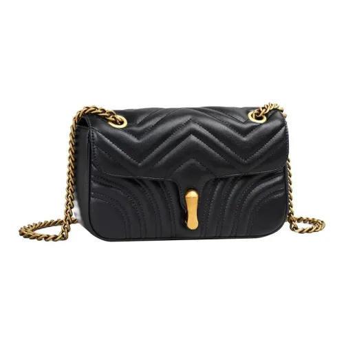 PT'SON Коровья кожа с синтетической кожей маленькая квадратная сумка сумка через плечо плечевая сумка женская черный экрю