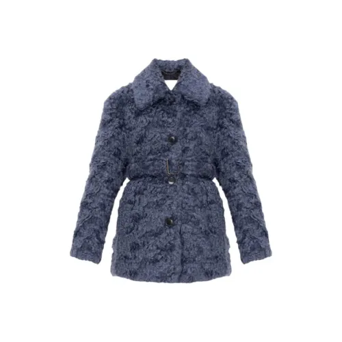 DRIES VAN NOTEN Синий Женские Меховые изделия