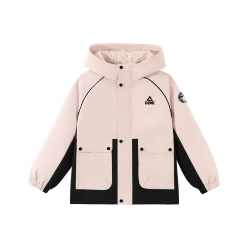 PEAK Розовый PK Логотип Черный K+PK Mountain Логотип Левый рукав Наклеенный K Детские софтшелл-куртки