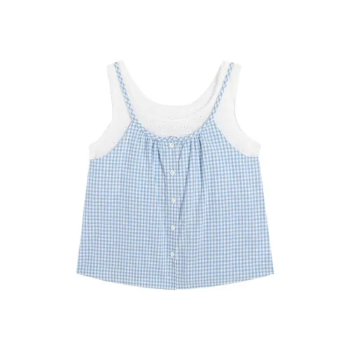 CENGXIAOXIAN Mock Два предмета Сине-белый Топ Женские Майки