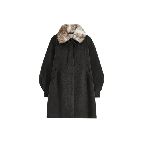 KUOSE Черный Серый Цвет Женское Пальто