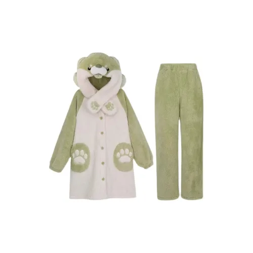 MEIJIAO Зеленый Капустная собака [Комплекты одежды] Женские Пижамные комплекты